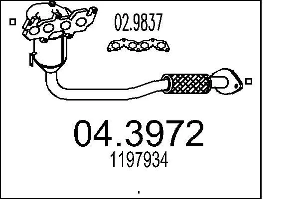 Handler.Part Catalytic converter MTS 043972 1