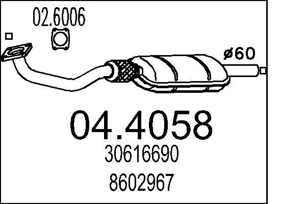 Handler.Part Catalytic converter MTS 044058 1