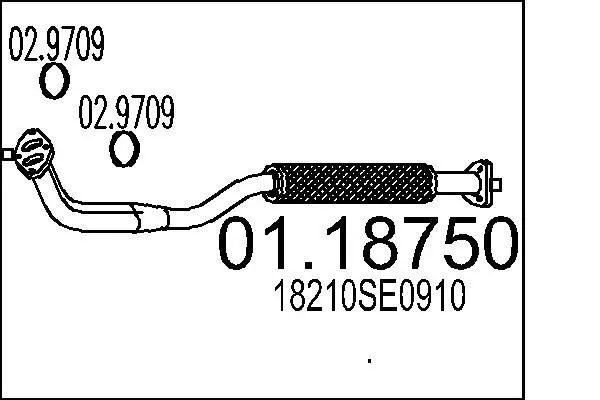 Handler.Part Exhaust pipe MTS 0118750 1