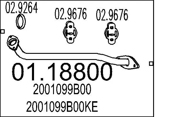 Handler.Part Exhaust pipe MTS 0118800 1