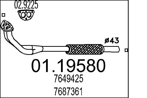 Handler.Part Exhaust pipe MTS 0119580 1