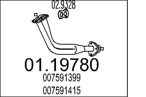 Handler.Part Exhaust pipe MTS 0119780 1