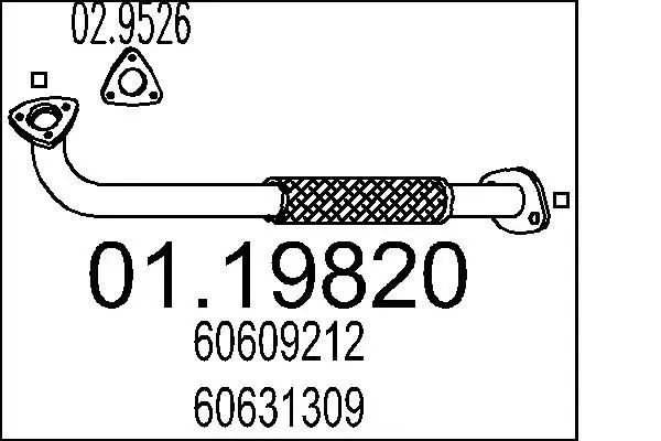 Handler.Part Exhaust pipe MTS 0119820 1