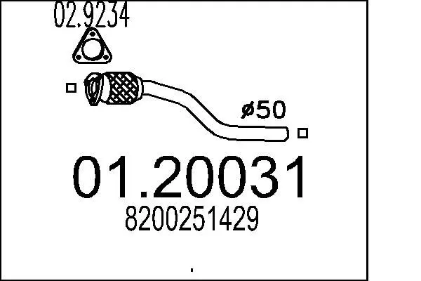 Handler.Part Exhaust pipe MTS 0120031 1