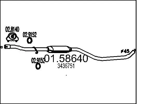 Handler.Part Middle silencer MTS 0158640 1