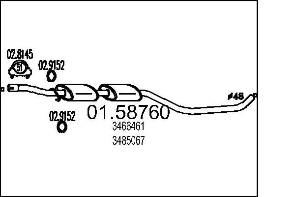 Handler.Part Middle silencer MTS 0158760 1