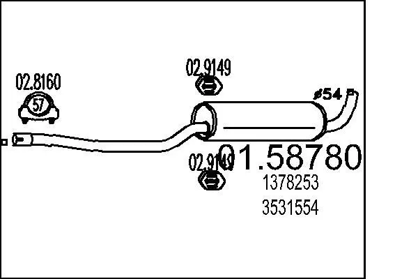 Handler.Part Middle silencer MTS 0158780 1