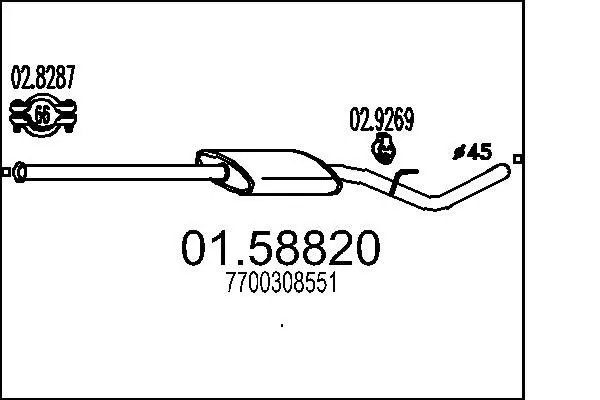 Handler.Part Middle silencer MTS 0158820 1