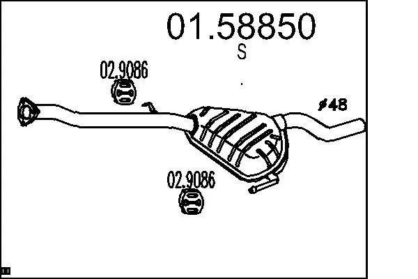 Handler.Part Middle silencer MTS 0158850 1