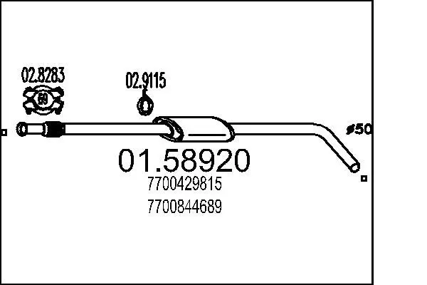 Handler.Part Middle silencer MTS 0158920 1