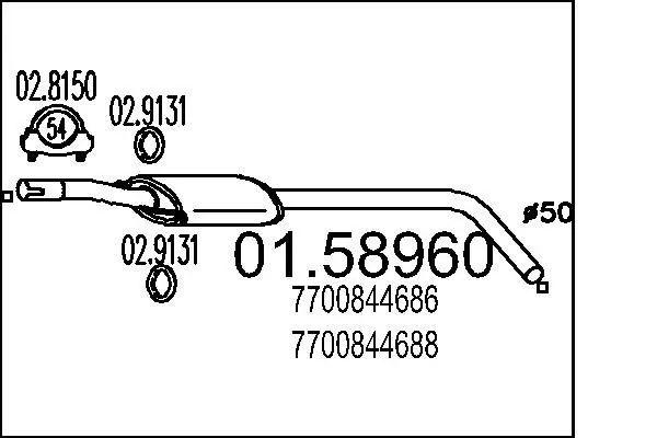 Handler.Part Middle silencer MTS 0158960 1