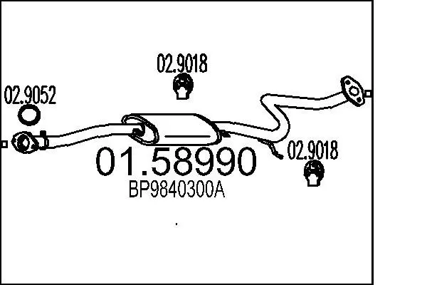 Handler.Part Middle silencer MTS 0158990 1