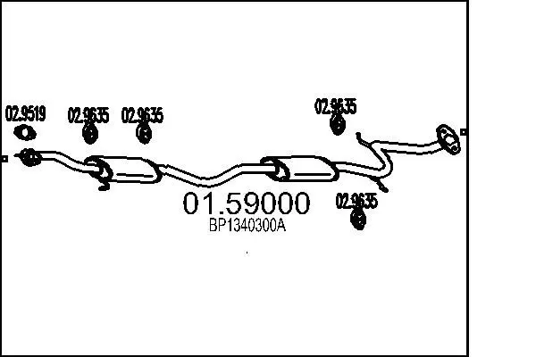 Handler.Part Middle silencer MTS 0159000 1