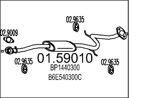 Handler.Part Middle silencer MTS 0159010 1