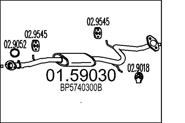 Handler.Part Middle silencer MTS 0159030 1