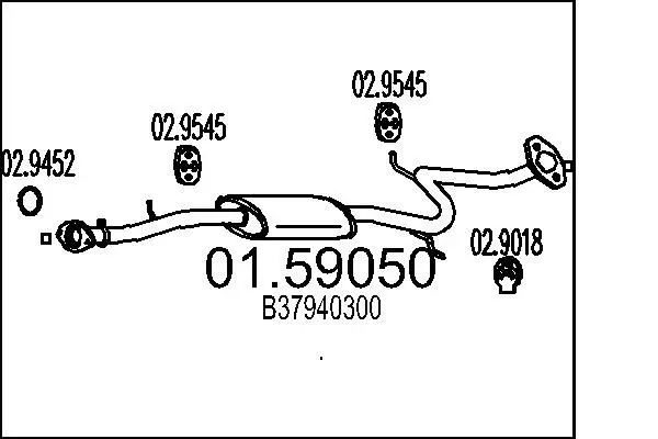 Handler.Part Middle silencer MTS 0159050 1