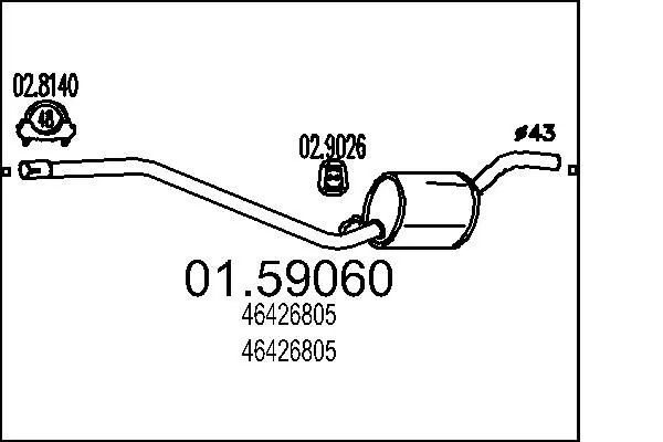 Handler.Part Middle silencer MTS 0159060 1