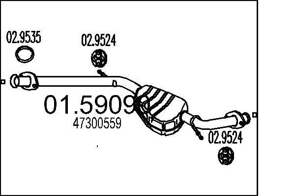 Handler.Part Middle silencer MTS 0159090 1