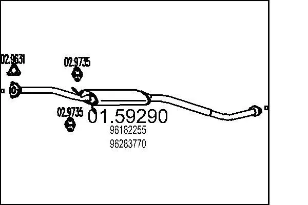 Handler.Part Middle silencer MTS 0159290 1