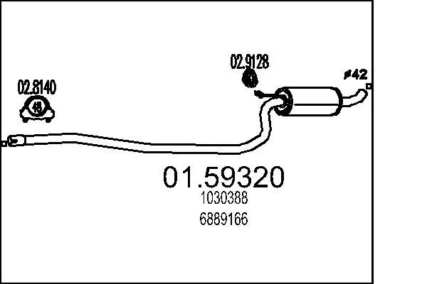 Handler.Part Middle silencer MTS 0159320 1