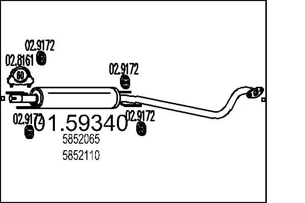 Handler.Part Middle silencer MTS 0159340 1