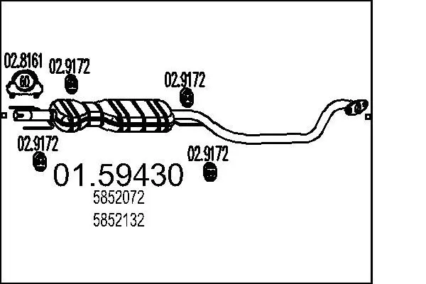 Handler.Part Middle silencer MTS 0159430 1