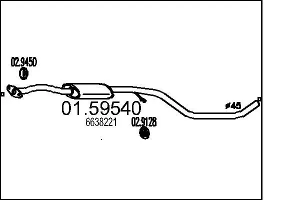 Handler.Part Middle silencer MTS 0159540 1