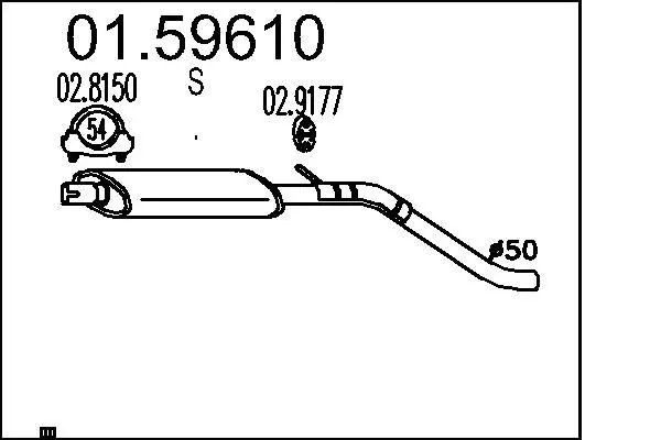 Handler.Part Middle silencer MTS 0159610 1