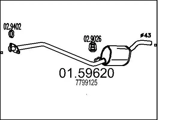 Handler.Part Middle silencer MTS 0159620 1