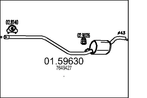 Handler.Part Middle silencer MTS 0159630 1