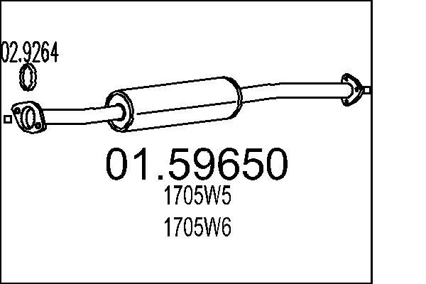 Handler.Part Middle silencer MTS 0159650 1