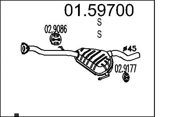 Handler.Part Middle silencer MTS 0159700 1