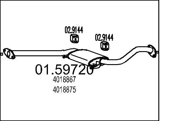 Handler.Part Middle silencer MTS 0159720 1