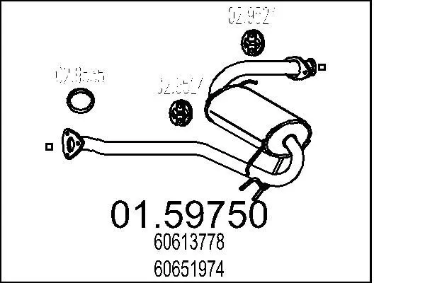 Handler.Part Middle silencer MTS 0159750 1