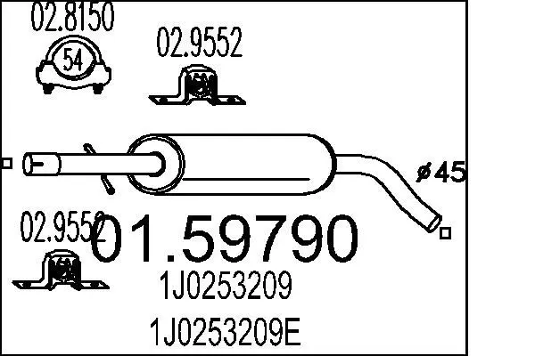 Handler.Part Middle silencer MTS 0159790 1