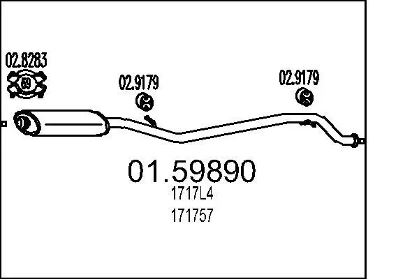 Handler.Part Middle silencer MTS 0159890 1