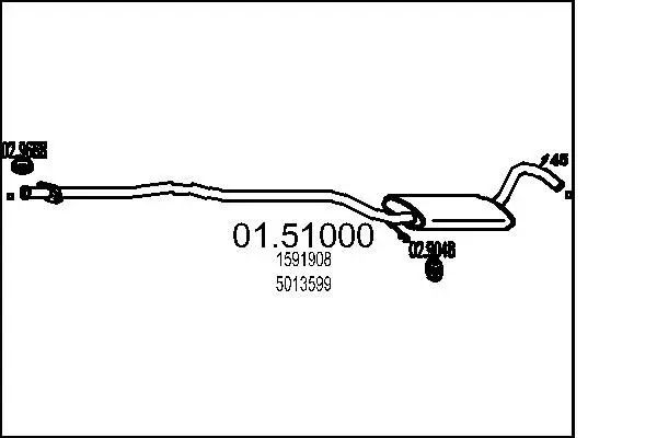 Handler.Part Middle silencer MTS 0151000 1