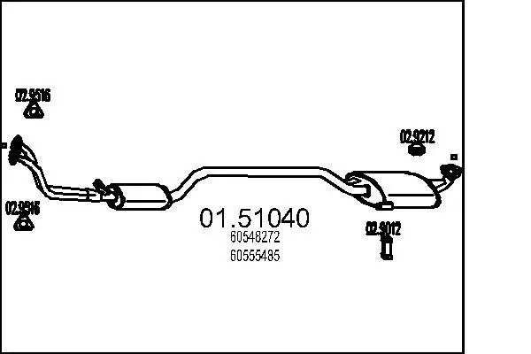 Handler.Part Middle silencer MTS 0151040 1