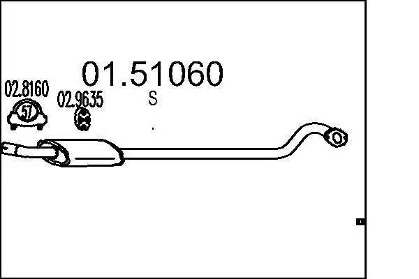 Handler.Part Middle silencer MTS 0151060 1