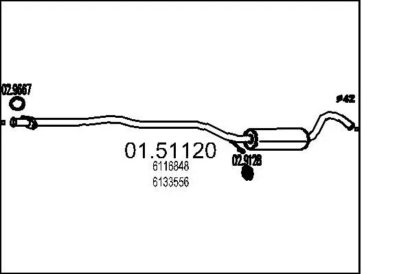 Handler.Part Middle silencer MTS 0151120 1