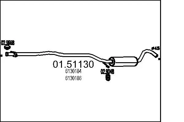 Handler.Part Middle silencer MTS 0151130 1