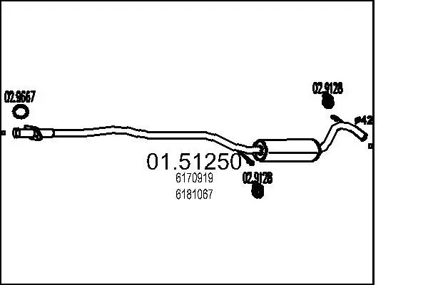 Handler.Part Middle silencer MTS 0151250 1