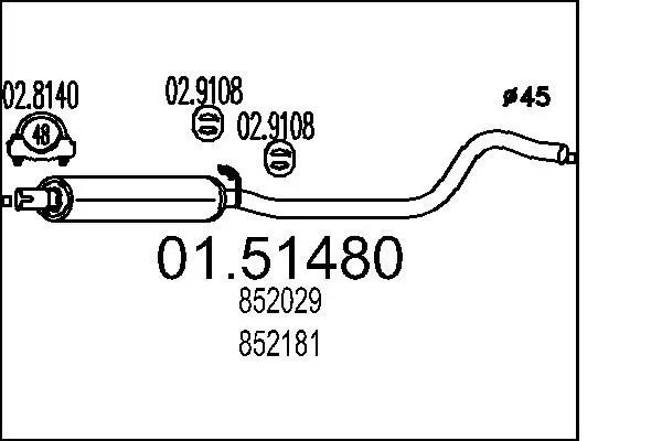 Handler.Part Middle silencer MTS 0151480 1