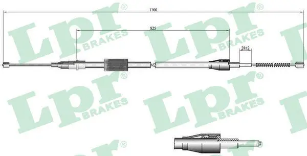 Handler.Part Cable, parking brake LPR C0035B 1