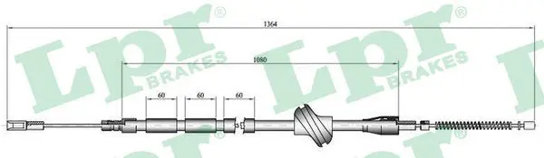 Handler.Part Cable, parking brake LPR C0042B 1