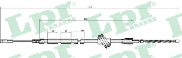 Handler.Part Cable, parking brake LPR C0043B 1