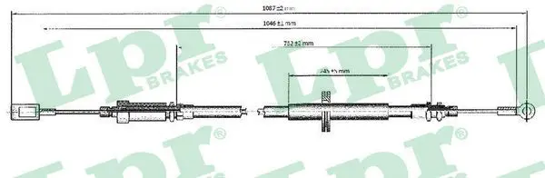 Handler.Part Cable, parking brake LPR C0173B 1