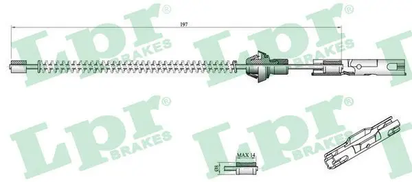 Handler.Part Cable, parking brake LPR C0250B 1