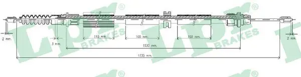 Handler.Part Cable, parking brake LPR C0262B 1