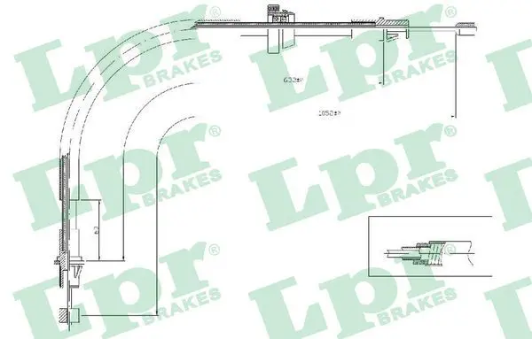 Handler.Part Cable, parking brake LPR C0281B 1